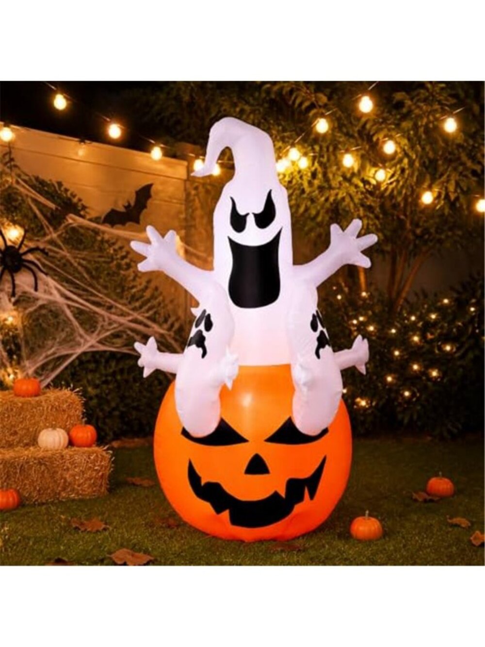 6FT Halloween Decorations Outdoor Inflatable Spooky Ghost Pumpkin